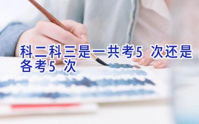 科二科三是一共考5次还是各考5次
