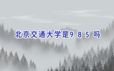 北京交通大学是985吗