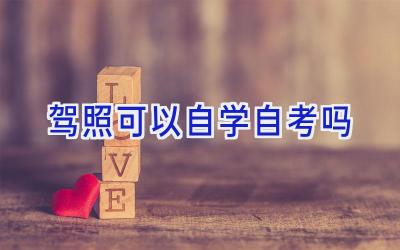 驾照可以自学自考吗