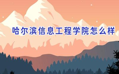哈尔滨信息工程学院怎么样