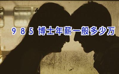 985博士年薪一般多少万