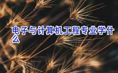 电子与计算机工程专业学什么