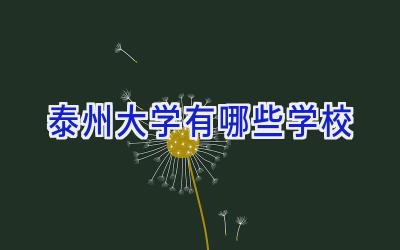 泰州大学有哪些学校