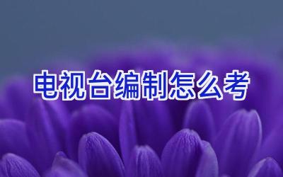 电视台编制怎么考