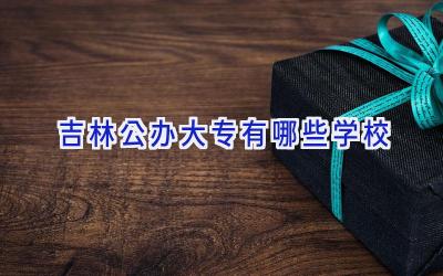 吉林公办大专有哪些学校