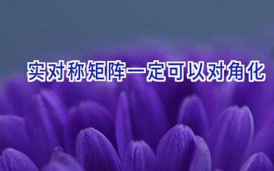 实对称矩阵一定可以对角化