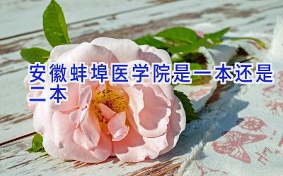 安徽蚌埠医学院是一本还是二本