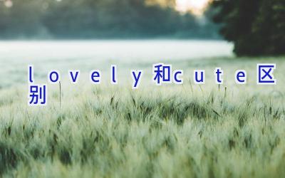 lovely和cute区别