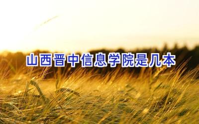 山西晋中信息学院是几本