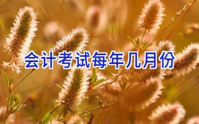 会计考试每年几月份