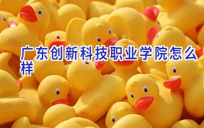 广东创新科技职业学院怎么样