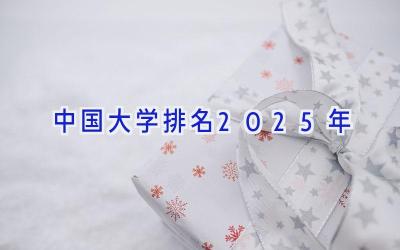 中国大学排名2025年