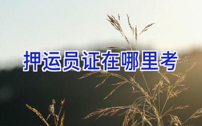 押运员证在哪里考