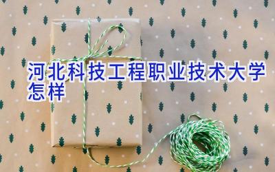 河北科技工程职业技术大学怎样