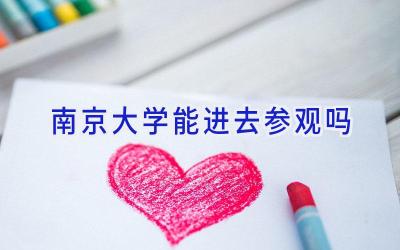 南京大学能进去参观吗