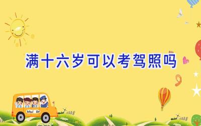 满十六岁可以考驾照吗