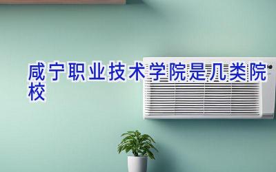 咸宁职业技术学院是几类院校