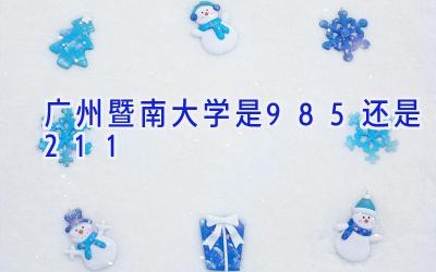 广州暨南大学是985还是211