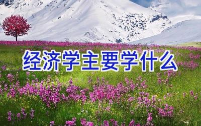 经济学主要学什么