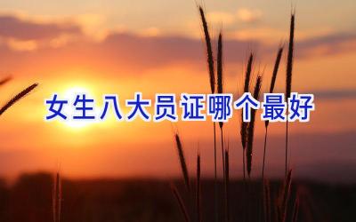 女生八大员证哪个最好