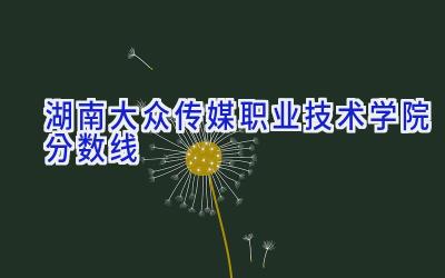 湖南大众传媒职业技术学院分数线