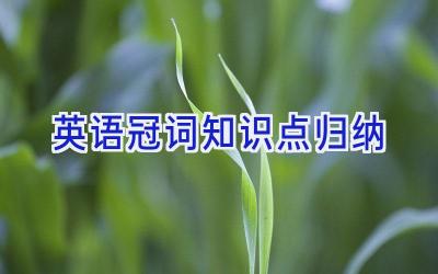 英语冠词知识点归纳