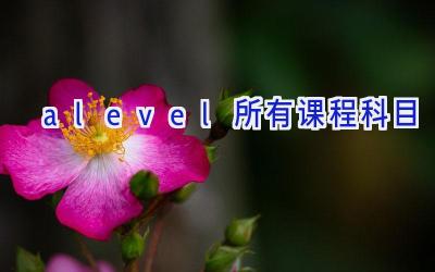 alevel所有课程科目