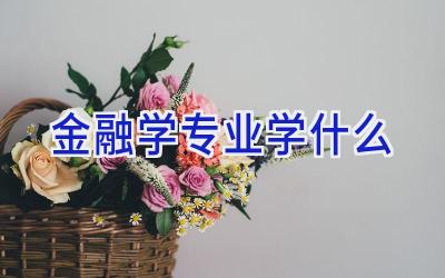 金融学专业学什么