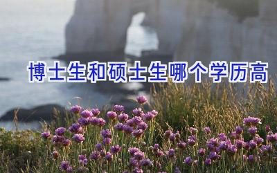 博士生和硕士生哪个学历高