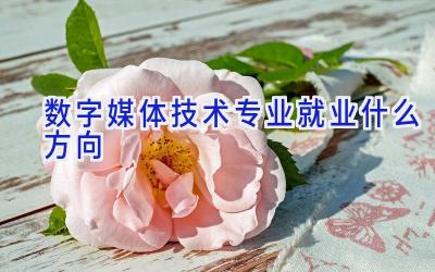 数字媒体技术专业就业什么方向