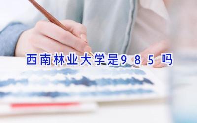 西南林业大学是985吗